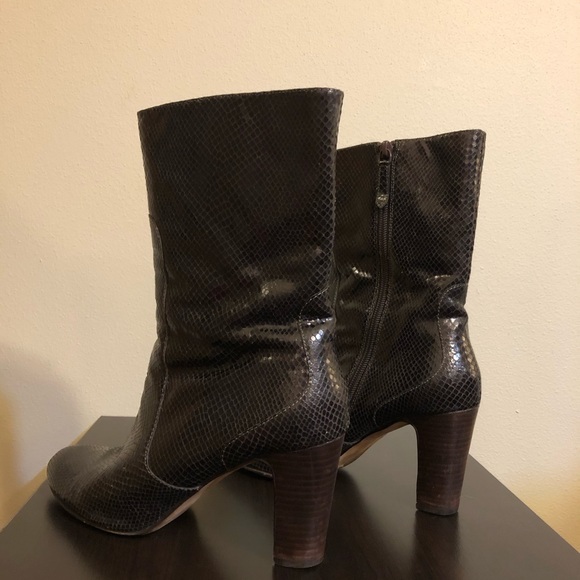 Cole Haan Leather Snakeskin Harper Heeled Boots - Picture 4 of 11